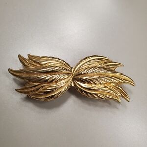 Vintage 80's Glam Art Deco Gold Tone Floral Leaf Interlocking Ladies Belt Buckle
